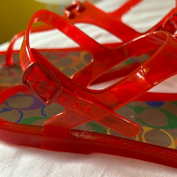 NWOT! Coach Natalee Red Jelly Sandal Size 8B - Picture 5 of 8